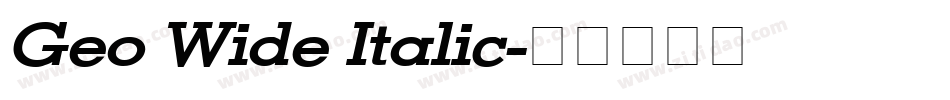 Geo Wide Italic字体转换
